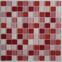 Mozaika sklo normal 300x300 mix růžová